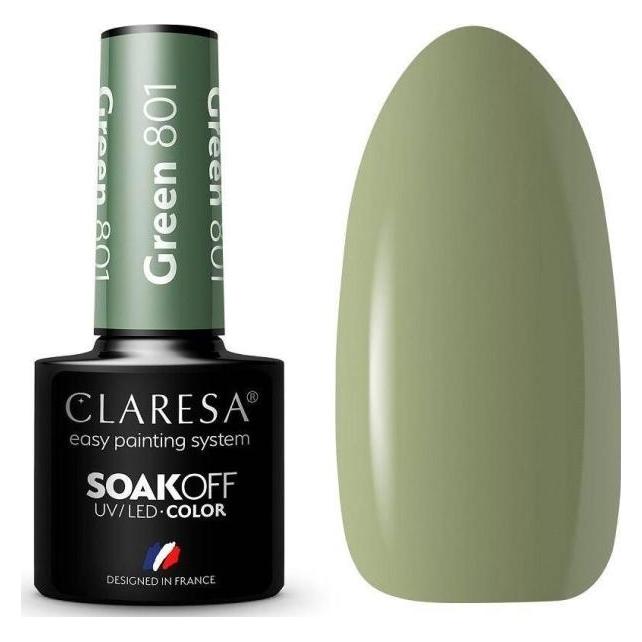 Claresa Soak Off UV/LED Green hybrid polish 801 5g (Green) (5902846079323)