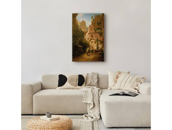 Leinwandbild Gratulant überreicht Blume Filz Multicolor/Multicolor 40 x 60cm