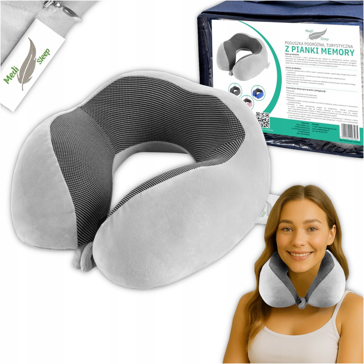 Sleep Med Ergonomisch Reiskussen voor Volwassenen - Memory Foam