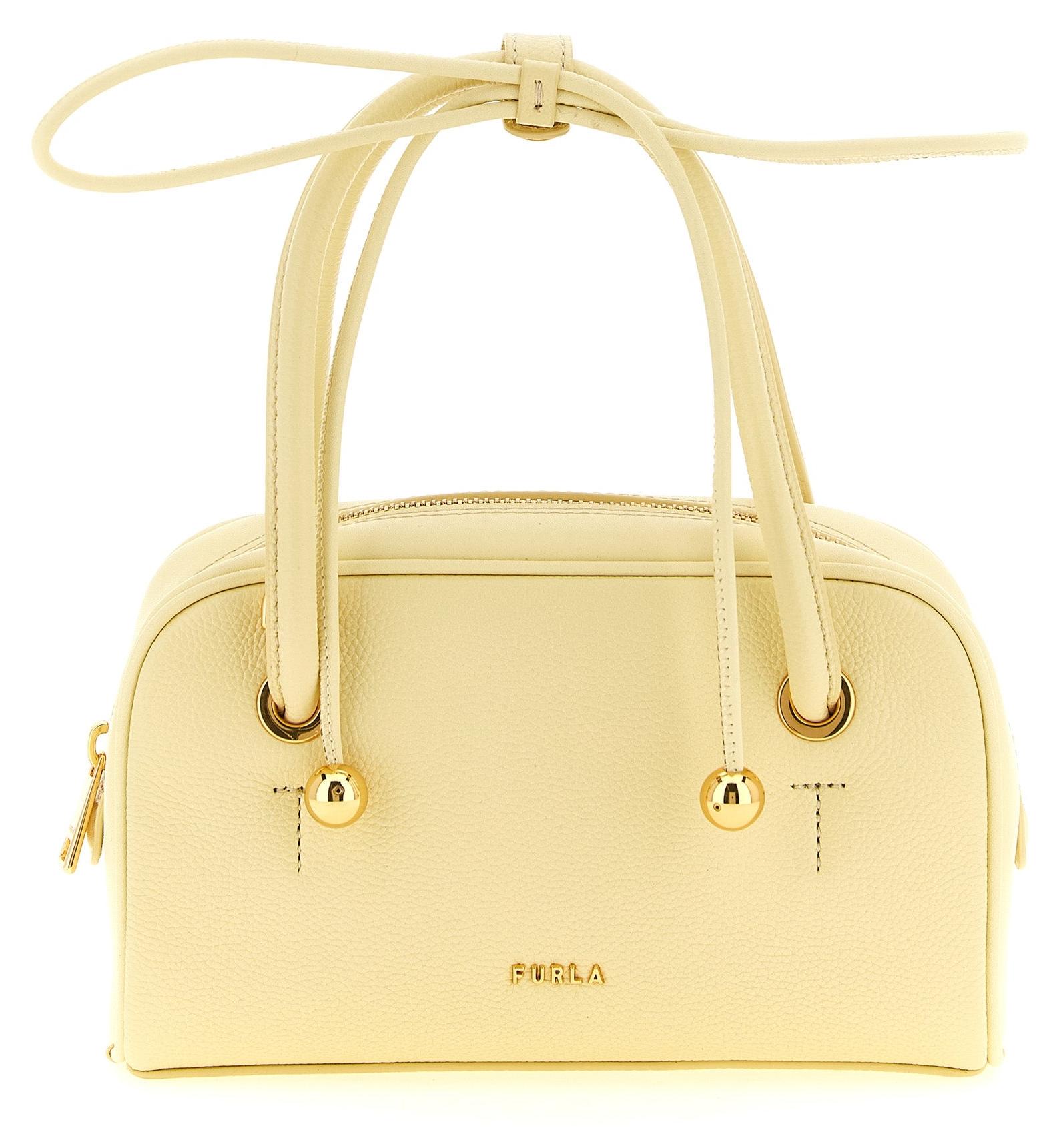 Furla Poppy Mini Handtasche Cremino creme Charms gold