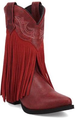 Dan Post Boots Happy Trails T (Girls' Toddler-Youth) Casual in Red, Size 3 Youth D, Leather