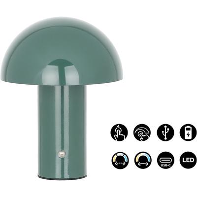 OTTO HOME LED Tischleuchte "Hillu", grün (dunkelgrün), 1, Ø 15cm H: 20cm, 1 Stk., Leuchten, dimmbar, Typ-C-Ladekabel, CCT, Akku, Tischlampe kabellos, Akkulampe, LED Tischleuchte