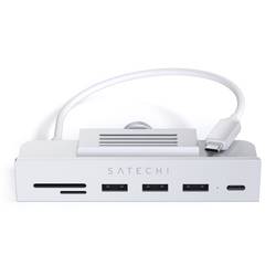 Satechi ST-UCICHS USB-Hub 3+1 Port USB-A, USB-C®, SD, microSD USB 3.0 5 GBit/s Silber Clamp Hub