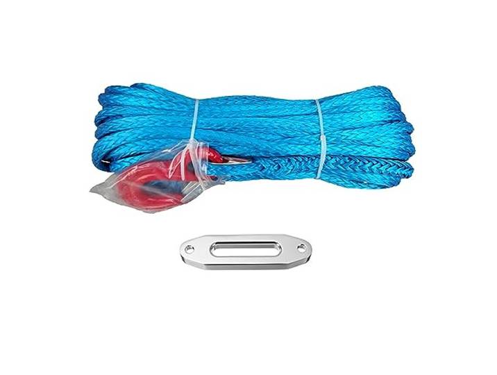 10 mm x 30 m Windenseil mit Haken und 12000 lbs Hawse-Aluminium-Seilführung(Blue)