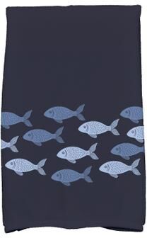 E by Design 18 x 30-inch, Fish Line, Animal Print Kitchen Towel