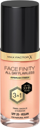 Max Factor Facefinity 3 in 1 Primer Concealer & Foundation C50