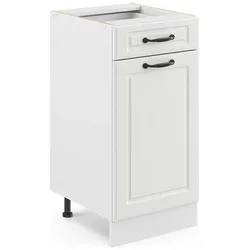 Vicco, Regal, Küchenfront R-Line, Weiss Landhaus, 39.6 x 71.6 cm Möbelfront für den Schubunterschrank