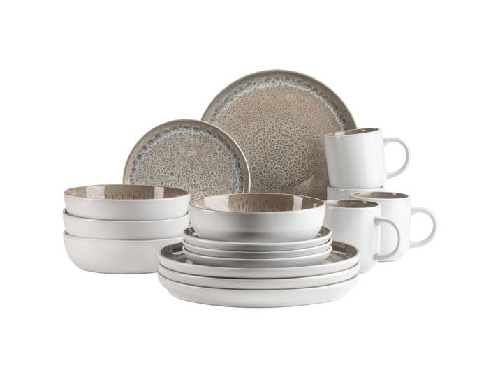 MÄSER Geschirr-Set Malea Beige Steinzeug 16 Stk - Geschirr-Set