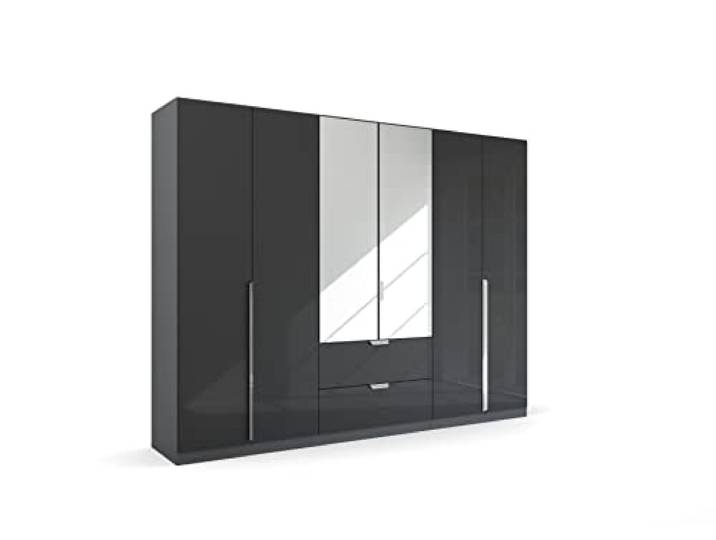 Rauch Möbel Quadra-Spin Glamour, Schrank, Hochglanz Effektgrau, Breite 271 cm