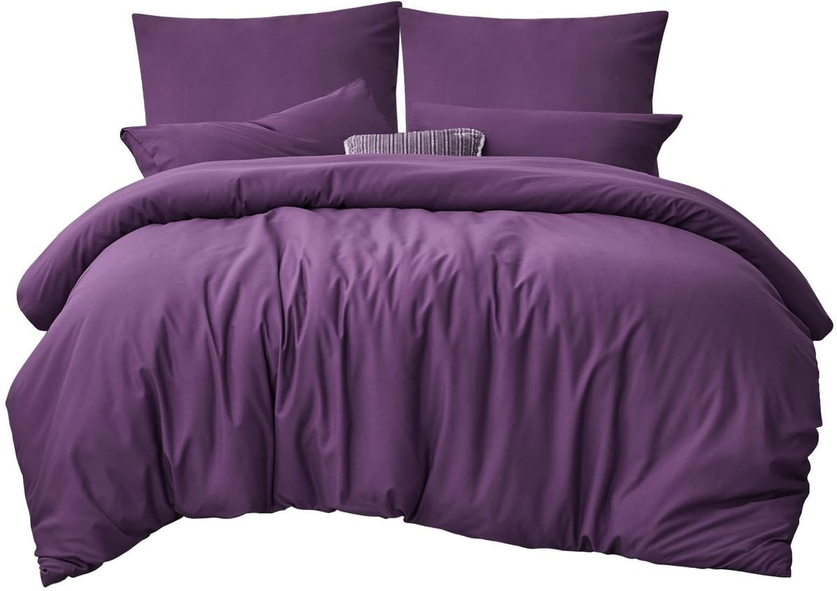 Unyqoos Luxe 3-delige violet beddengoed set van ademende microvezel