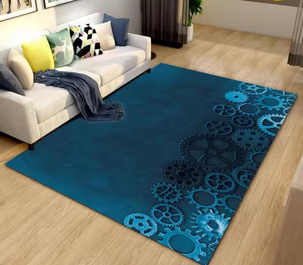 Steampunk Mechanisch Toestel Vloermat van Polyester, 160 x 230 cm