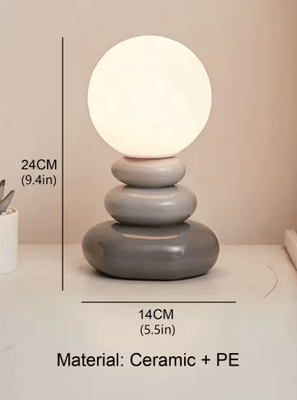 Inspire Picks Colorful Stone Table Lamp Nordic LED Neutral Light Bedside Lamp With Stacked Stone Design gray warm White