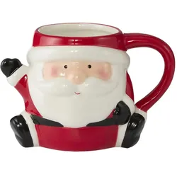 HOME STORY Tasse Weihnachtsmann   , rot , Dolomite , Maße (cm): B: 10 H: 10
