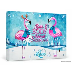 XXL Adventskalender FLAMINGO LOVE für Frauen - Bad & Körperpflege Weihnachtskalender Damen