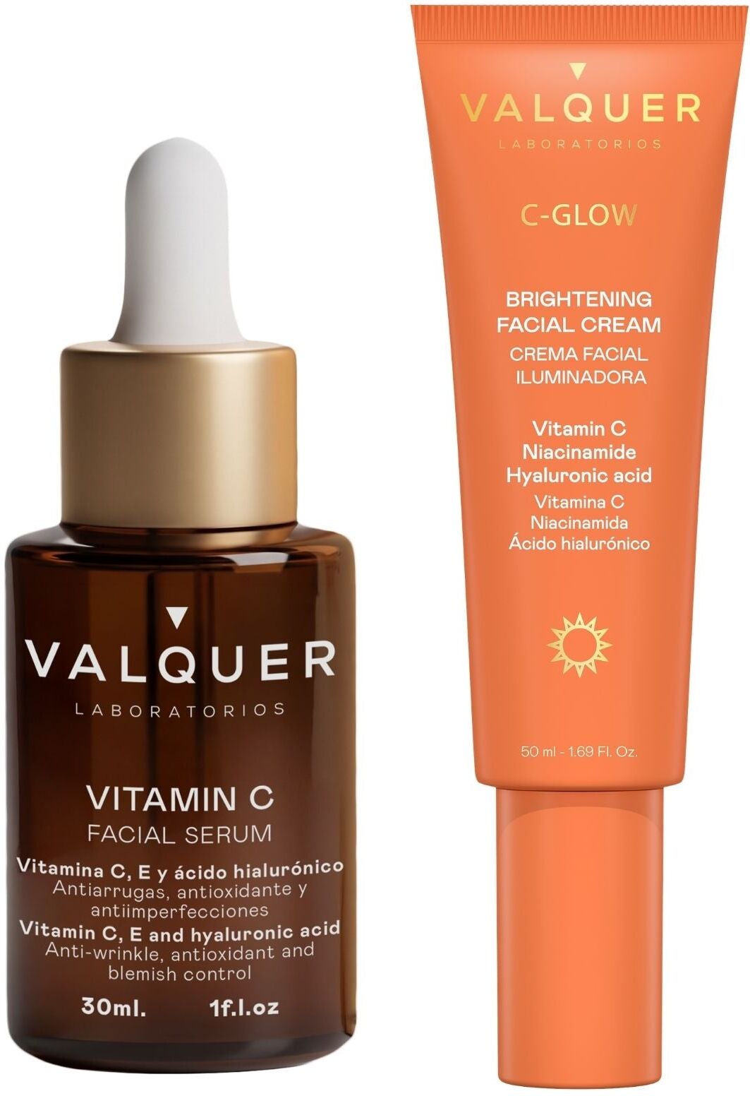 Valquer® Dúo Glow Intensivo: Sérum Vitamina C + Crema Iluminadora C-Glow