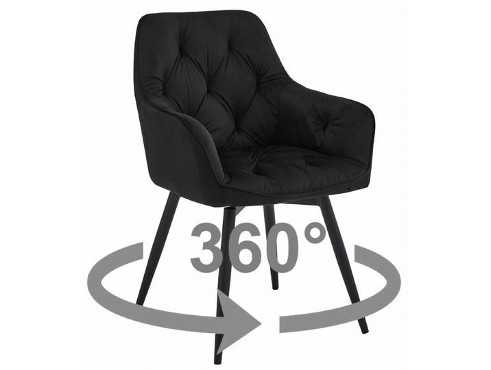 Drehbares Esszimmerstuhl JORK360 VELVET, schwarz