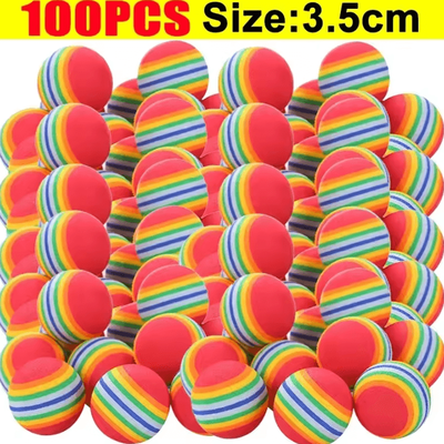 Inspire Curations Rainbow EVA Pet Toy Balls For Interactive Cat & Dog Play 100pcs