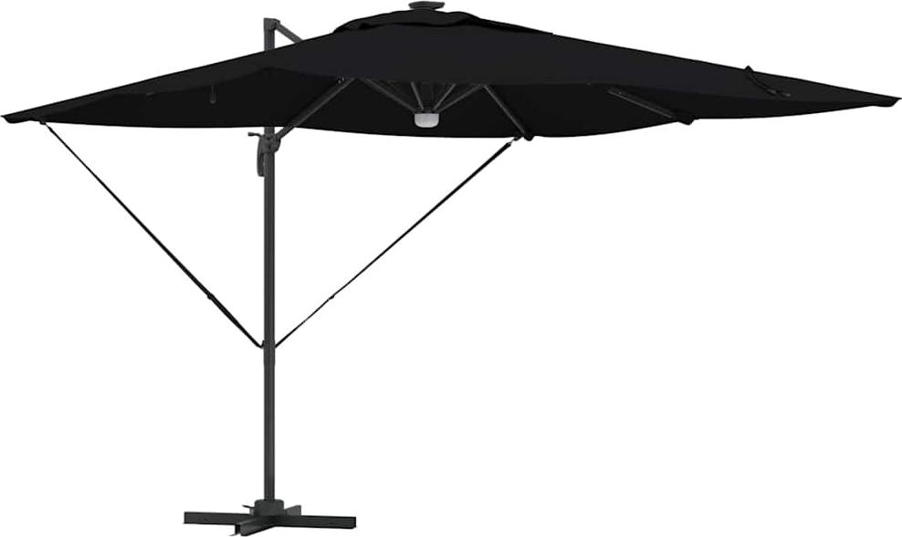 Roma Parasol Schwarz 286 x 284 x 270 cm Aluminium und Polyester