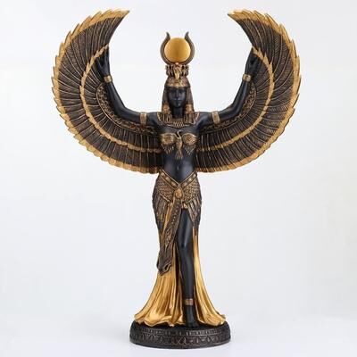 Veronese Design 13.39 inches Height Polyresin Isis the Egyptian Goddess of Magic and Wisdom Multicolor Finish Figurine