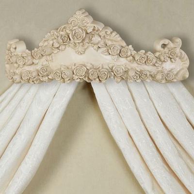 Touch of Class Ella Rose Antique Ivory Wall Teester Bed Crown , Antique Ivory