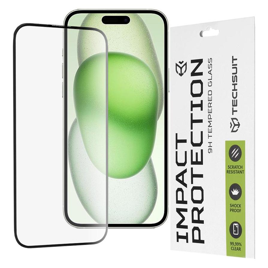 Techsuit - 111D Full Cover / Full Glue Glass - iPhone 15 Plus / iPhone 16 Plus - Black (Apple iPhone 15 Plus, Apple iPhone 16 Plus) (56342009)