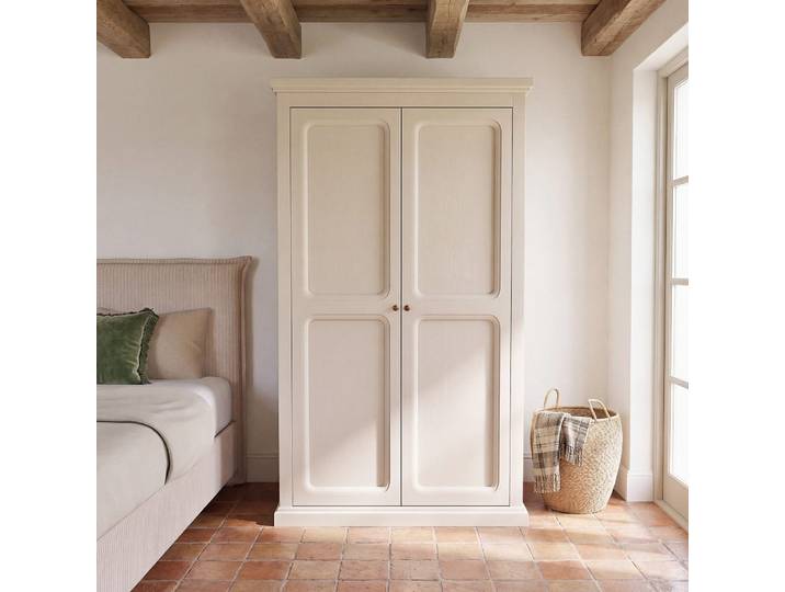 Armoire 2 portes écrue, L110 cm