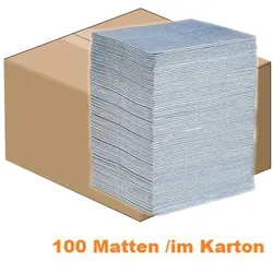 Absorptionsmatte PIG BLUE® Saugmatte im Karton 100 Stück Abmessung 38 cm x 48 cm, Absorbiert 129 L je Karton