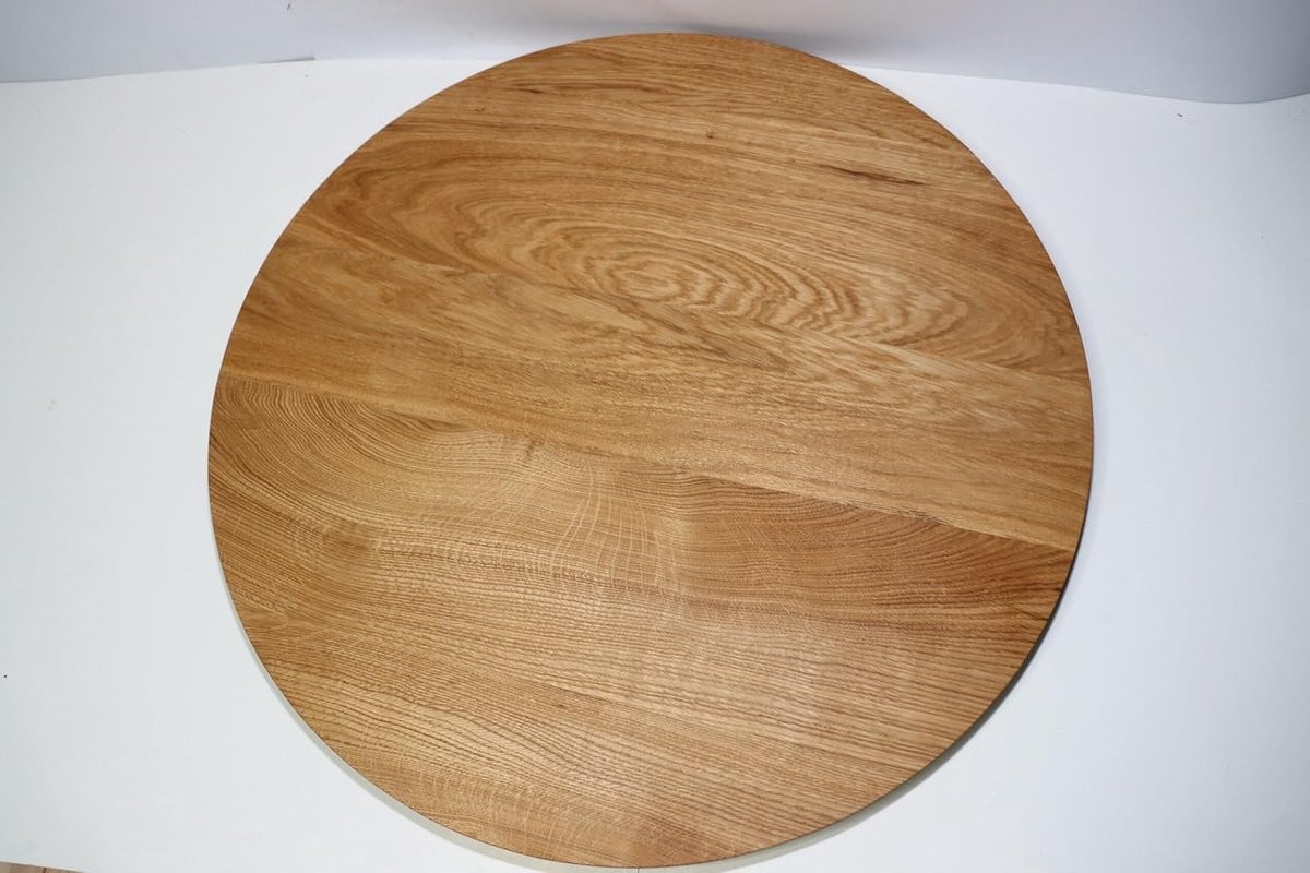 Rond Eiken en Acacia Tafelblad - Massief Hout - Bruin - Diameter: 70 cm