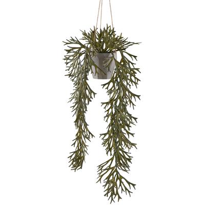 Kunstpflanze CREATIV GREEN "Geweihfarn", grün (olivgrün), H:70cm, Kunststoff, Kunstpflanzen, Kunstpflanze, im Hängetopf
