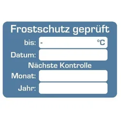EICHNER 2 Rollen je 250 Kundendienst-Aufkleber »Frostschutz geprüft« blau, 6x4 cm