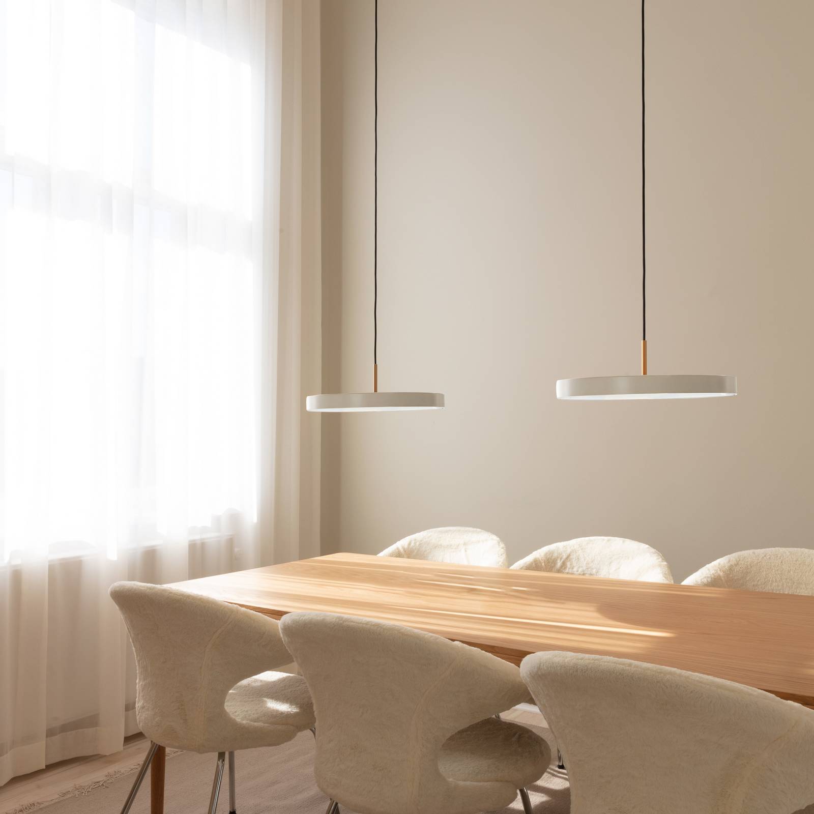 UMAGE Pendant Light Asteria, dimmable, Cream / amber, Living / Dining Room, Aluminium, Design, Ceiling Light