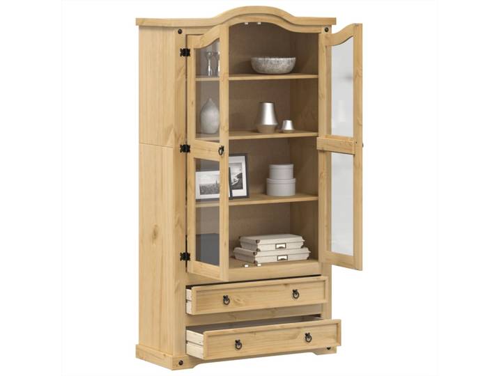 vidaXL Vitrine Corona 99x43x187 cm Massivholz Kiefer