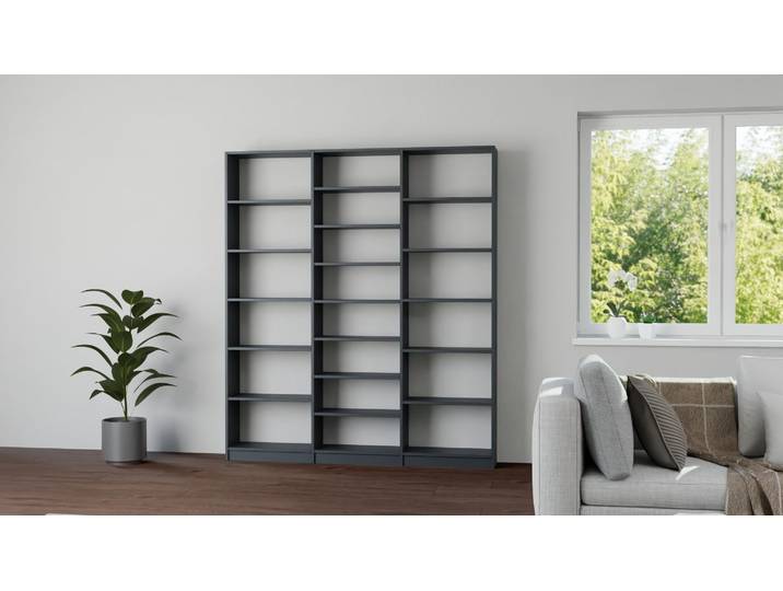 Klassisches Bücherregal nach Maß Premium Dekore Schwarz