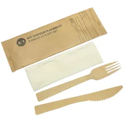 COVR 3-in-1-Besteckset aus Bambus, 17 cm (21.000 Einheiten – 1 Palette)