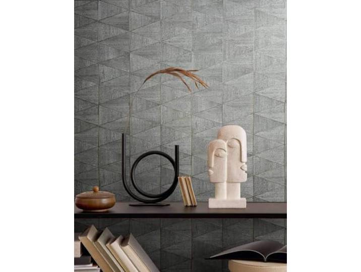 Marburg Vliesbehang tegels driehoek grafisch houtlook tegels grijs bruin 33355