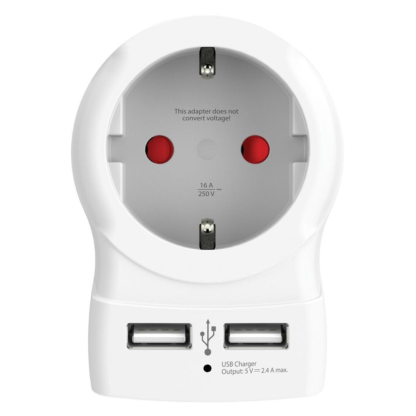 Skross 1500282 Zwischensteckdose mit USB Weiss (1500282)