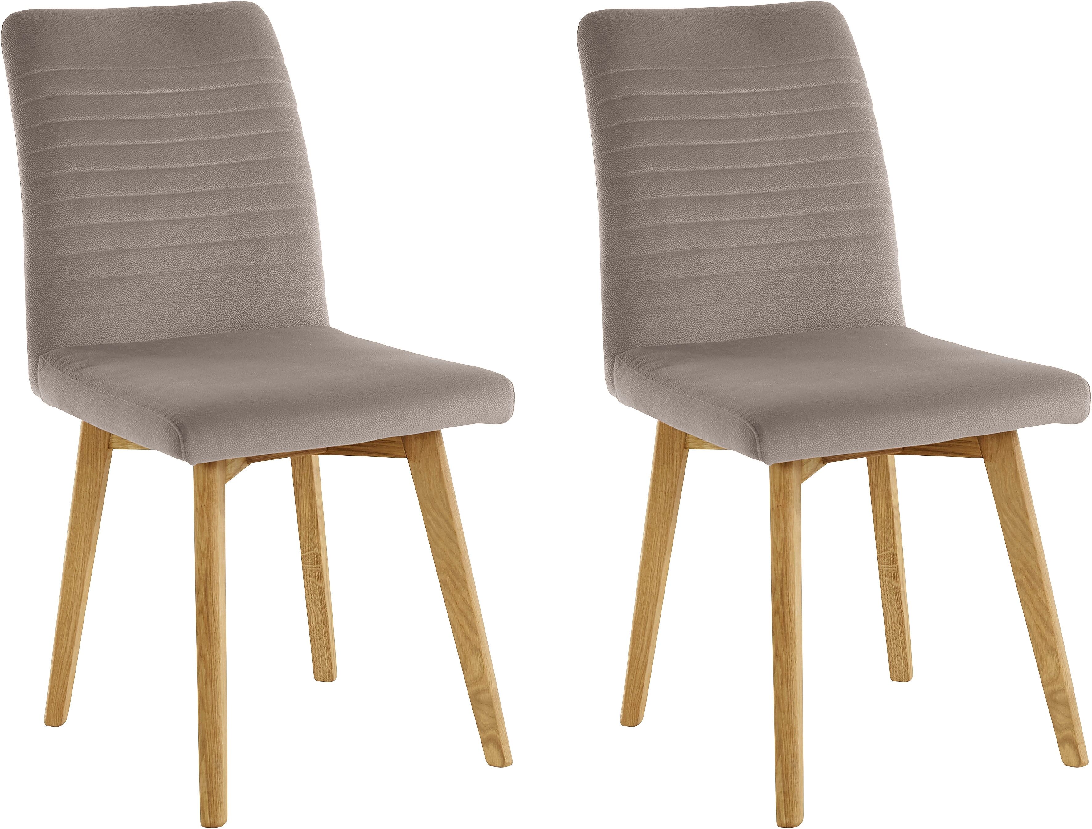 Esszimmerstuhl GOODPRODUCT "Alessja", grau (grau, eiche natur, grau), B:47cm H:94cm T:62cm, Holzwerkstoff, Massivholz, Polyester, Stühle, Esszimmerstuhl, Bezug aus Microfaser, Gestell aus Eiche Massivholz grau, eiche natur, grau B/H/T: 47cm x 94cm x 62cm,