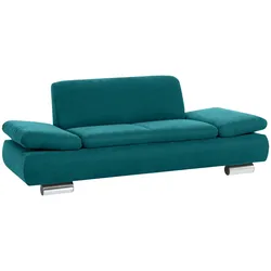 SOFA 2-Sitzer Kaye Bezug Veloursstoff Metallfuß verchromt / petrol
