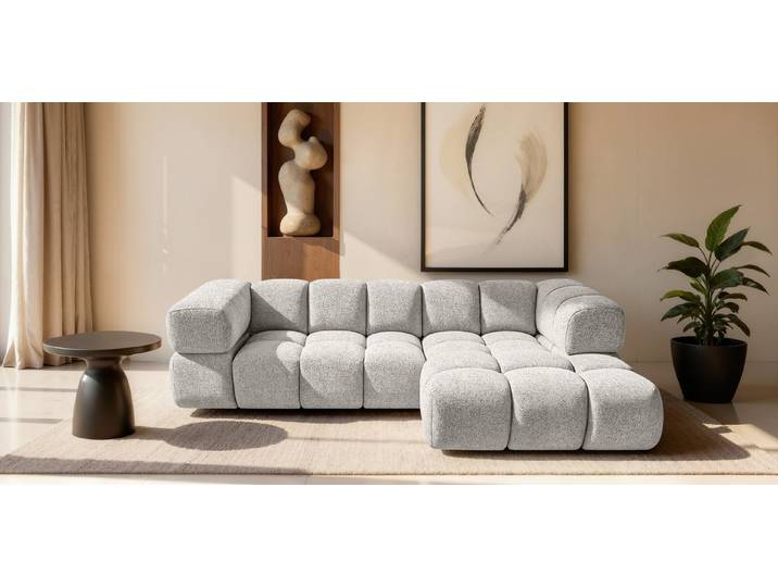 Kaiser Möbel Ecksofa Designsofa mit luxuriösem Strukturstoff im Stoff Puente AVERRO, Exklusive 3D-Struktur des Stoffes,Designorientiertes Premium-Ecksofa
