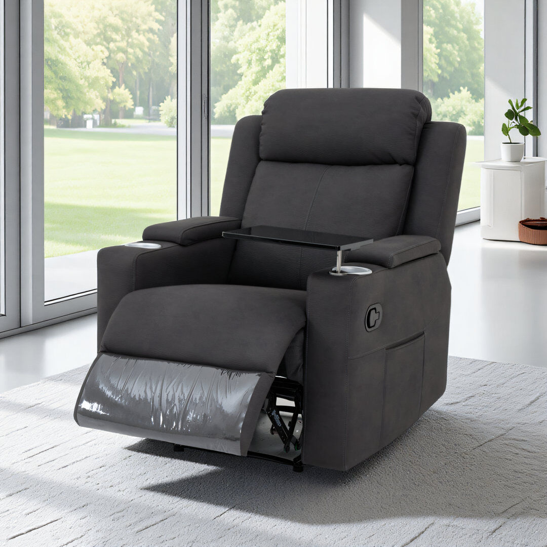 Louis Donne Upholstered Home Theater Recliner Sofa Seat Dark Grey 104cm H X 83cm W X 92cm D