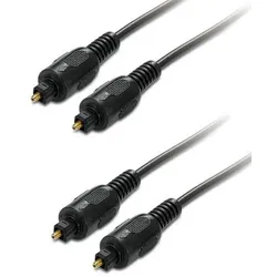 2er Set Toslink auf Toslink Kabel Adapter Audio Anschluss Verbindungs Equipment 1,5 Meter Länge