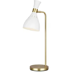Elstead Lighting, Tischlampe, Joan Tischleuchte E27 Mattes Weiss, brüniertes Messing (E27)