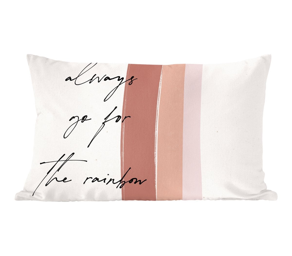 PillowMonkey Sierkussen Regenboog met Tekst - 50 x 30 cm
