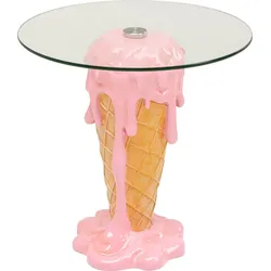 KARE DESIGN Beistelltisch Icecream 88052 Glas Rosa 48 cm