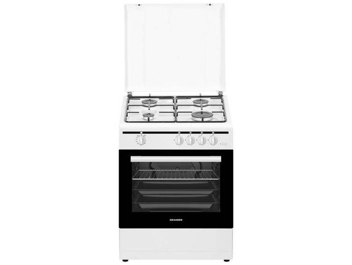 Oranier Gas-Standherd Weiß 50 cm Erdgas Grillbrenner Gas Flüssiggasdüsen-Set STG 599, mit 2-fach Teilauszug