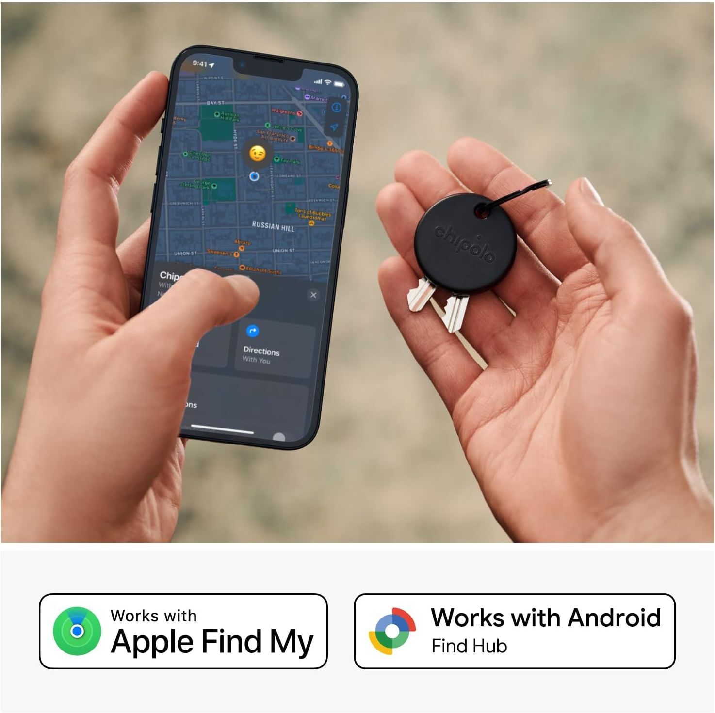 Chipolo Pop Bluetooth Item Finder Black – Apple & Android Compatible