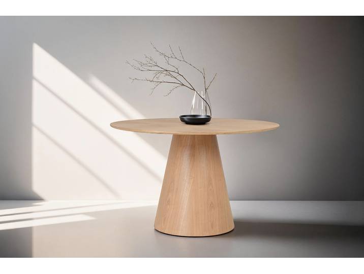 Esstisch BYLIVING Rond , braun (eiche furnier natur), Tische, Esstisch, mit Echtholz-Furnier Eiche natur,rund, Durchmesser 120 cm