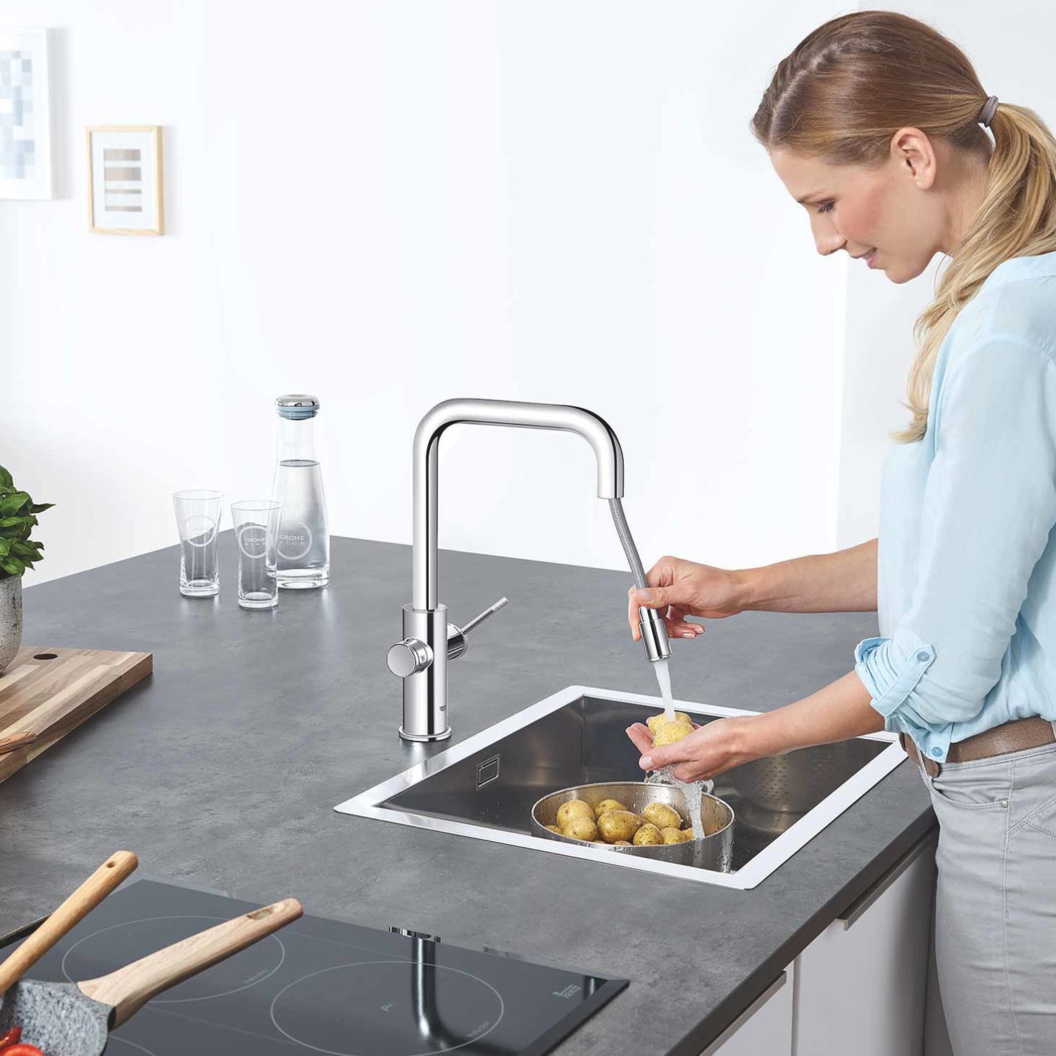 Grohe Blue Home U-Auslauf Starter Kit mit herausziehbarem Auslauf