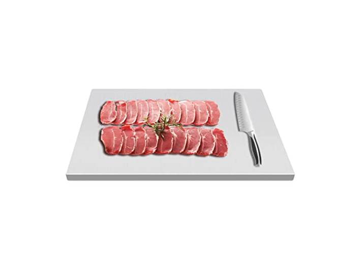 70 x 75cm Edelstahl Schneidebrett Arbeitsplatte Küche Küchenbrett Schneidematten, Rutschfeste Edelstahlplatte mit Kante für Kneten von Pizza, Brot, Kuchen.