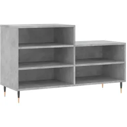 vidaXL Schuhregal Betongrau 102x36x60 cm Holzwerkstoff